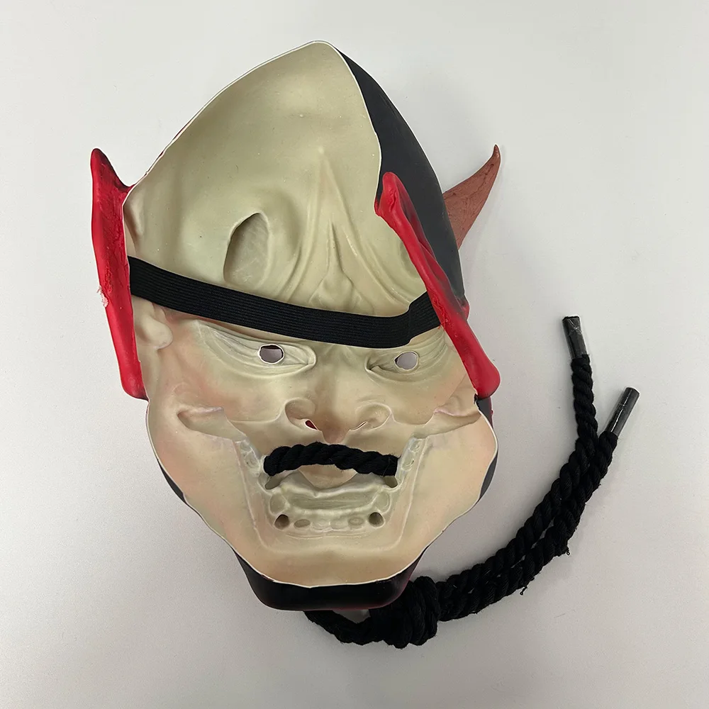Japanese Prajna Latex Mask Cosplay Samurai Noh Kabuki Assassin Demon Ghosts Face Creepy Masks Halloween Party Costume Props