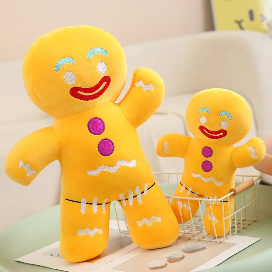 Gingerbread Man Pillow - Plush Throw Pillow with PP Cotton Stuffing for Sofa