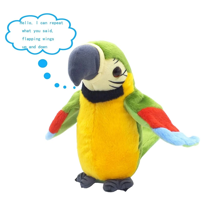 Talking Parrot Repeats What You Say Plush Animal Toy Electronic Parrot Toy Plush Toy Parrot Toys Best Gifts For Kids 4
