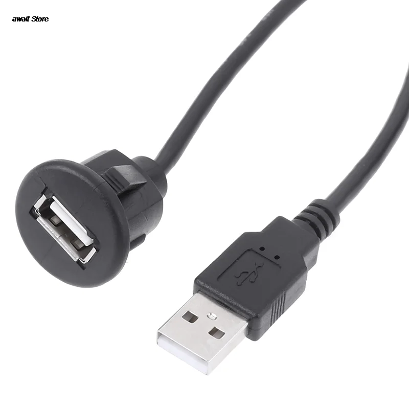 

1m PC Car Dash Board Mount USB 2.0 Male To Female Socket Extension Panel Cable