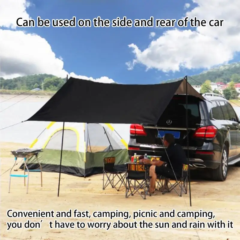 

Car Awning Sun Shelter Car Trunk Camping Tent Tarp Sunshade Waterproof Portable Car Side Awning Rooftop Sun Shelter Shade Canopy