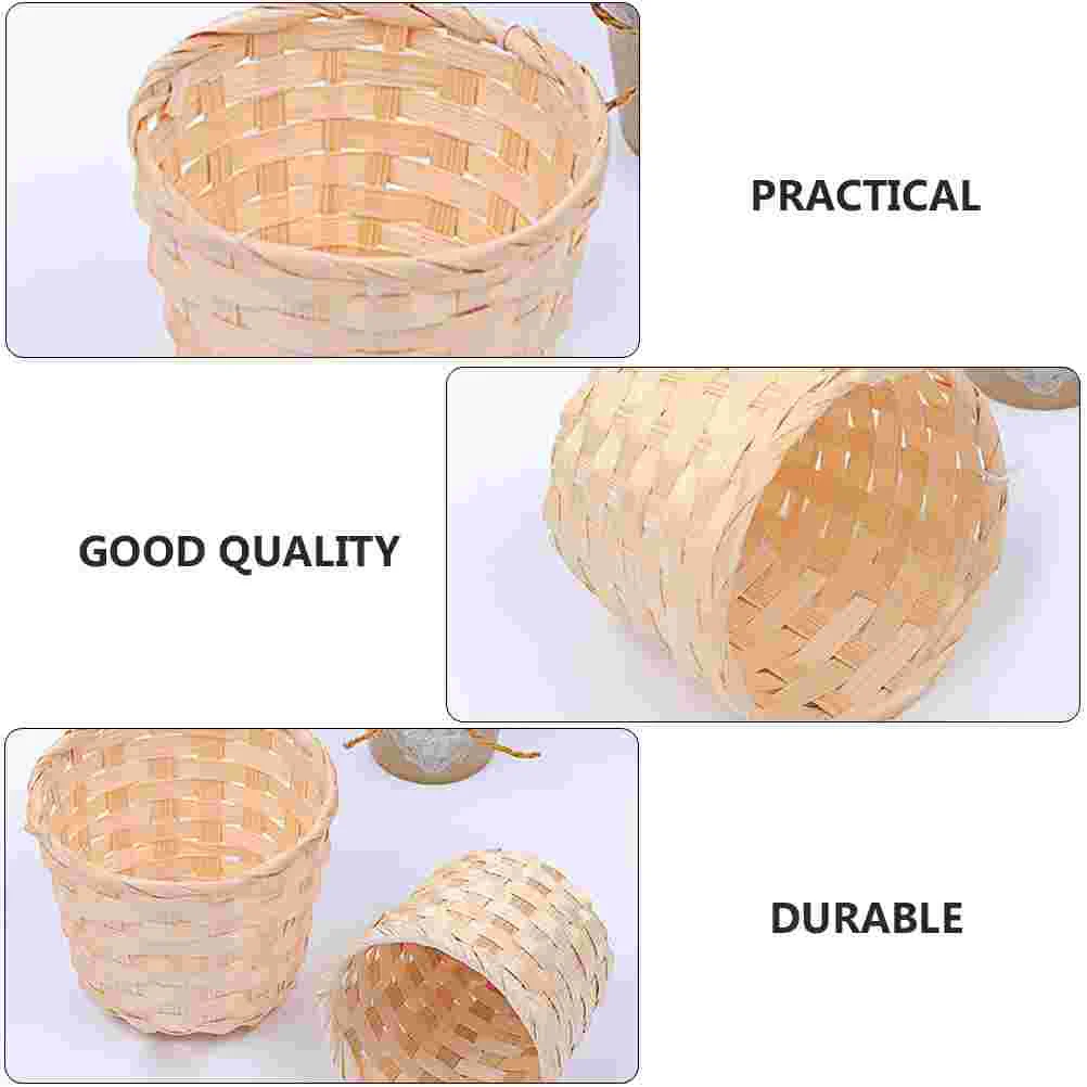 Corbeille Bonbons 4 Mini Paniers En Osier Avec Anse Dtoterul - 6,5x4x3,7 Cm - Décoration Table Et Mariage Corbeilles Osier Mini