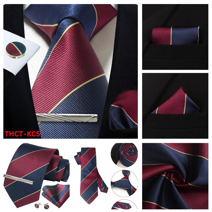 100 % Herren-Krawatten, klassisch, gestreift, Jacquard-gewebt, handgefertigt, für formelle Party, Hemd, Accessoires, Anzug, Krawatten, Krawatte – Detail 22