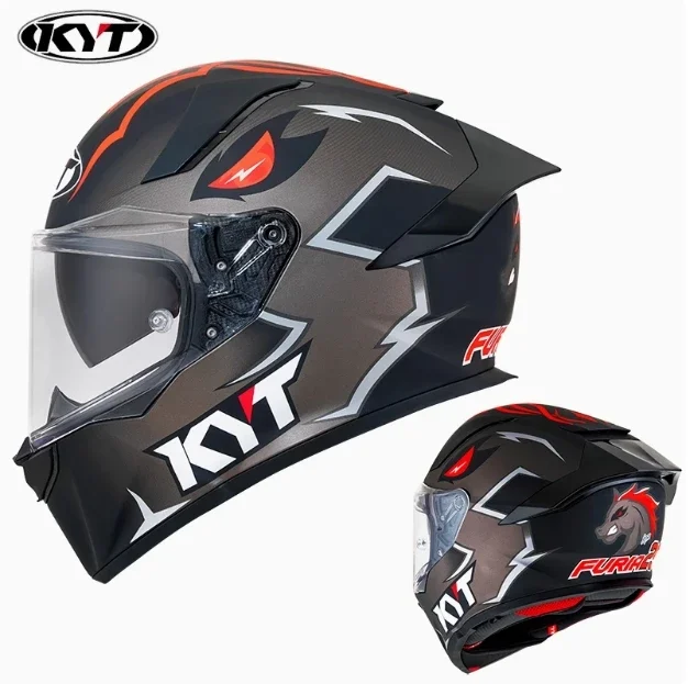 thumbnail image 1 of KYT para motocicletas Harley BMW, casco protector clásico de fibra de carbono, casco de fibra de vidrio de alta resistencia, casco ligero para pista, 1 of 5
