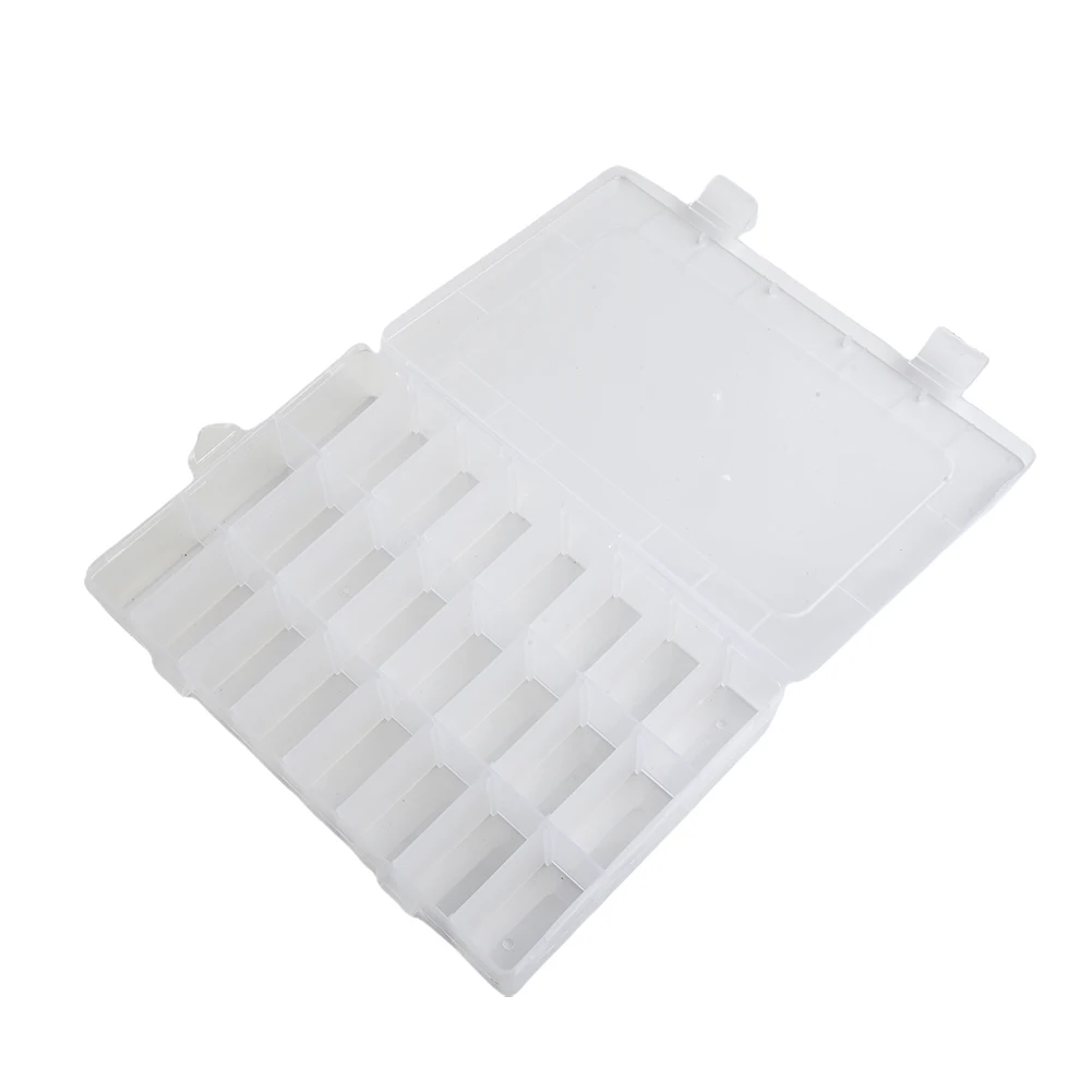 Plastic Box Storage Box 24 Grid Compact Light Practical Metal Parts Electronic Parts Transparent Lid Dustproof 6