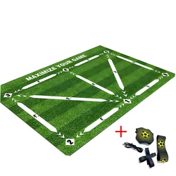 Enhanced Football Training Mat - Non - Slip, Foldable, Indoor/Outdoor Soccer Practice Equipment (White Kick Trainer)