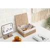 Handwoven Storage Box Rattan Storage Baskets with Lid Wicker Desktop Sundries Cosmetics Organizer Clothes Snack Toys Storage Box 5