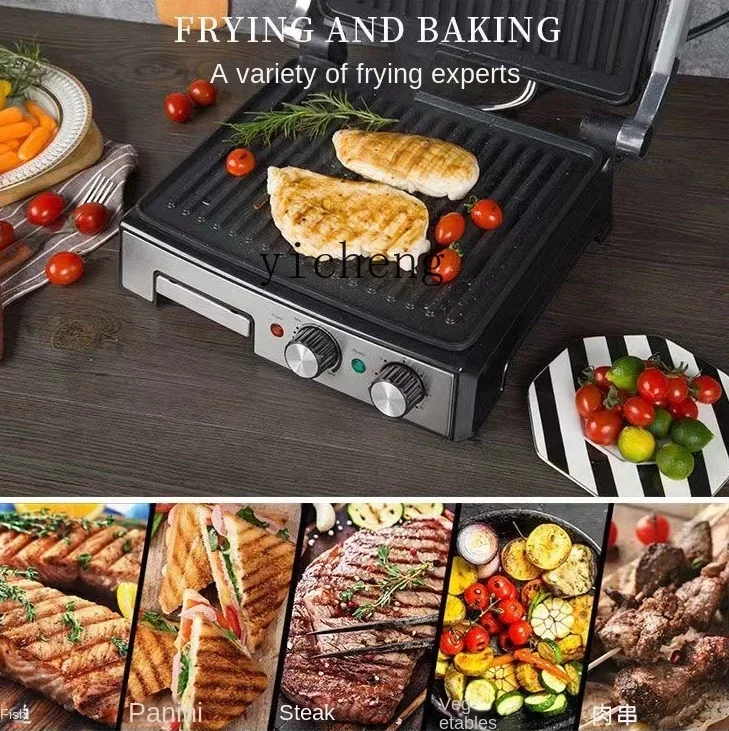 Tqh Automatic Fried Steak Electromechanical Oven Sandwich Panini Breakfast Machine Grilled Steak Machine Electric Frying Pan 6