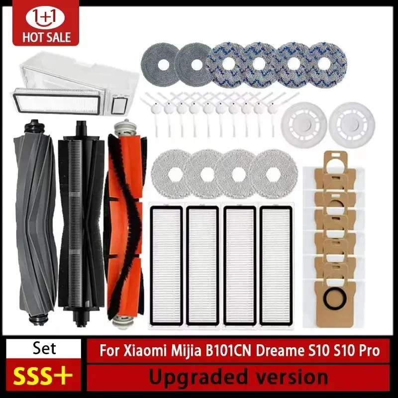For XIAOMI Mijia Omni 1S B101CN B116 X10+ Accesories Dreame L10s Ultra / S10 Pro Main Side Brush Hepa Filter Mop Dust Bag Parts