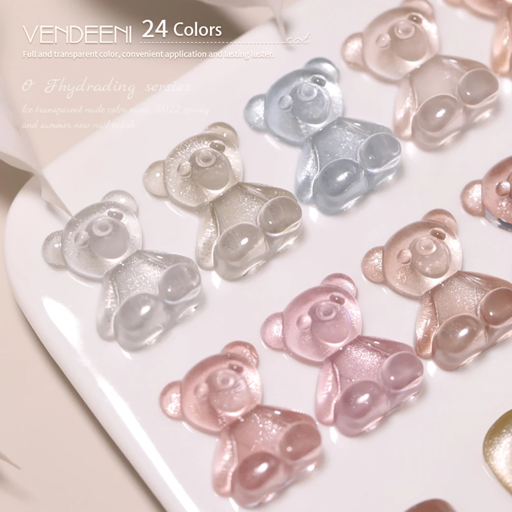 Vendeeni 24 Colors Transparent Cat Eye Gel Nail Polish Jelly Crystal UV Soak Off Gel Varnish Magnetic Nail Art Gel Lacquer 15ml 3