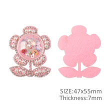  Padded Nonwoven Bowknot Mouse Head PVC Filling Sequin Polymer Slice Beads Appliques for DIY Headwear  Bow Decor Patches 5pcs 
