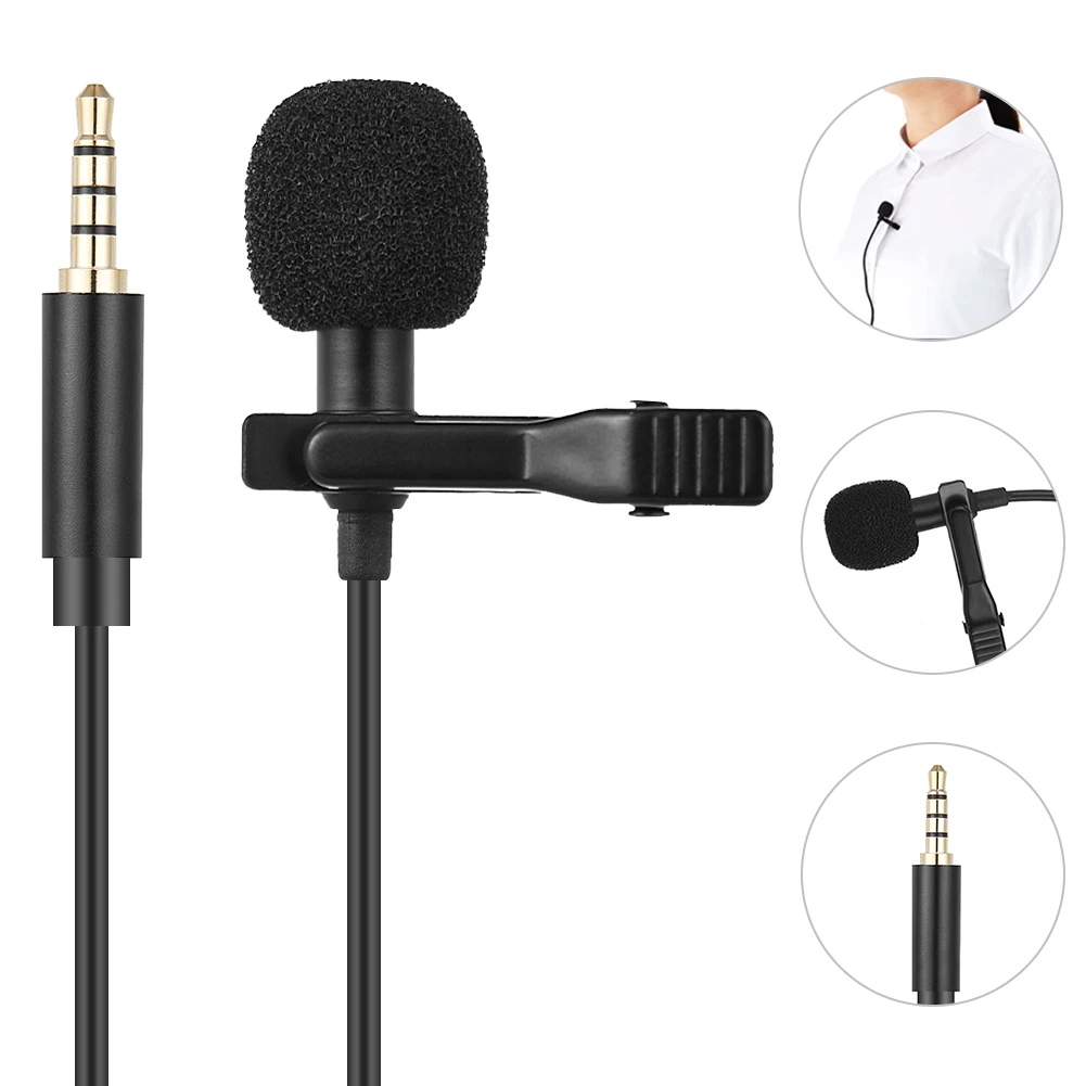 미니 휴대용 1.5m 클립 온 마이크 스마트폰 카메라 타입 C 3.5mm 마이크, 말하기 보컬 오디오 용 Lavalier Tie Recording