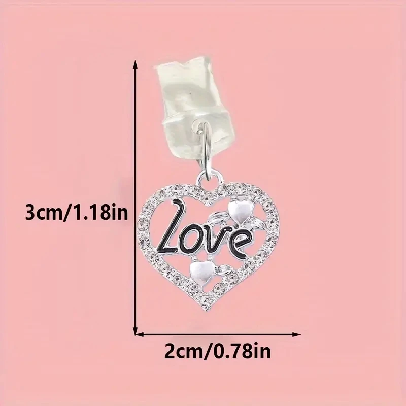 휴대폰 먼지 플러그, 단일 레이어 러브 합금, 인공 다이아몬드 러브 쥬얼리, 휴대폰용 범용 먼지 플러그