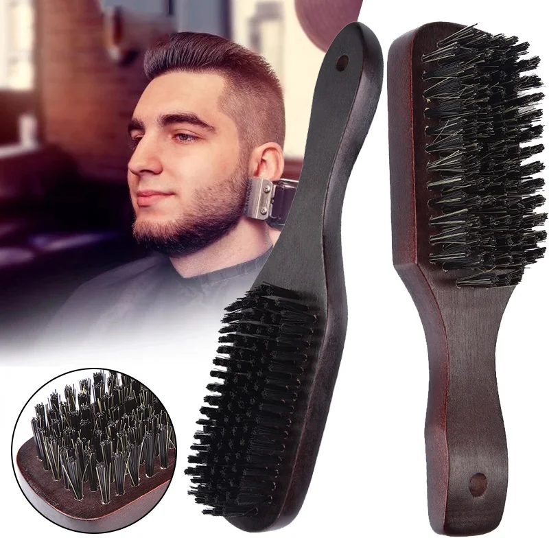 

New Man Brush Men Mustache Boar Bristle Shaving Comb Face Massage Facial Hair Cleaning Brush Bristle Comb Drop Shipping