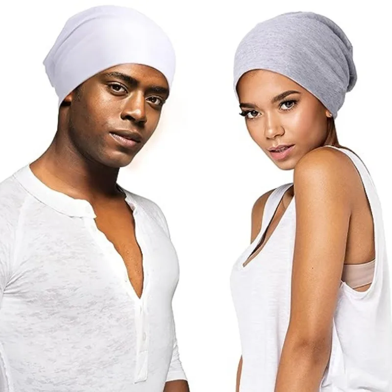 Cappello Slouch Unisex In Cotone Morbidissimo - Berretto A Turbante Per Uomo E Donna - Grigio