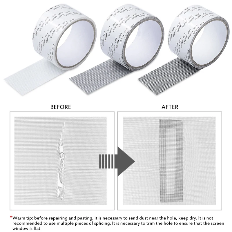 Description Picture 3 of itemNet Mesh Repair Tape Self-adhesive Door Fix Patch Anti-Insect Mosquito Fly Mesh Broken Holes Repair Window Screen Repair Tape