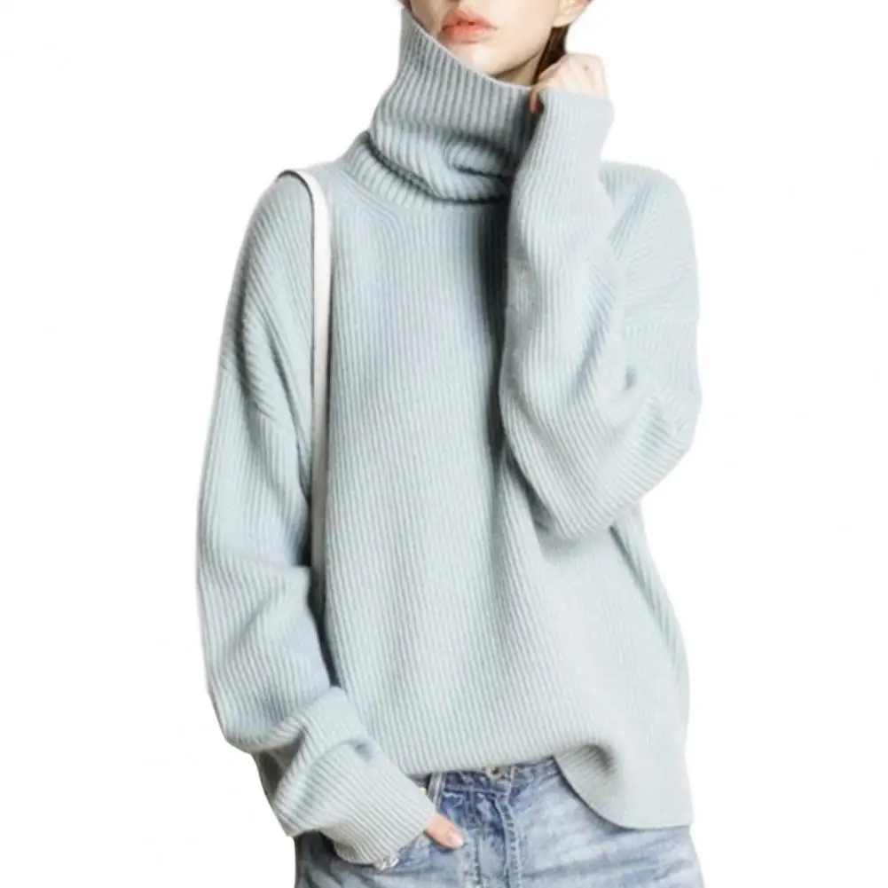 Sweater Jumper Thickened Pullover Knitwear Winter Solid Color Loose ...