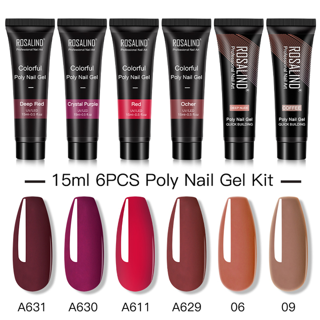 Poly Nail Gel Set For Nails Extension 15ml Gel Polish Semi Permanent Vernish Base Top Coat Gel Varnish Gel Nail Polish