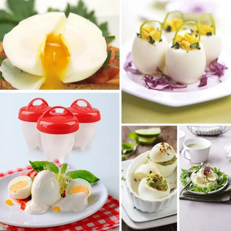 Non-stick Silicone Egg Cooker Boiled Eggs Cup Poacher Steamed Egglettes Cooking Accessories Gift Kitchen Tools