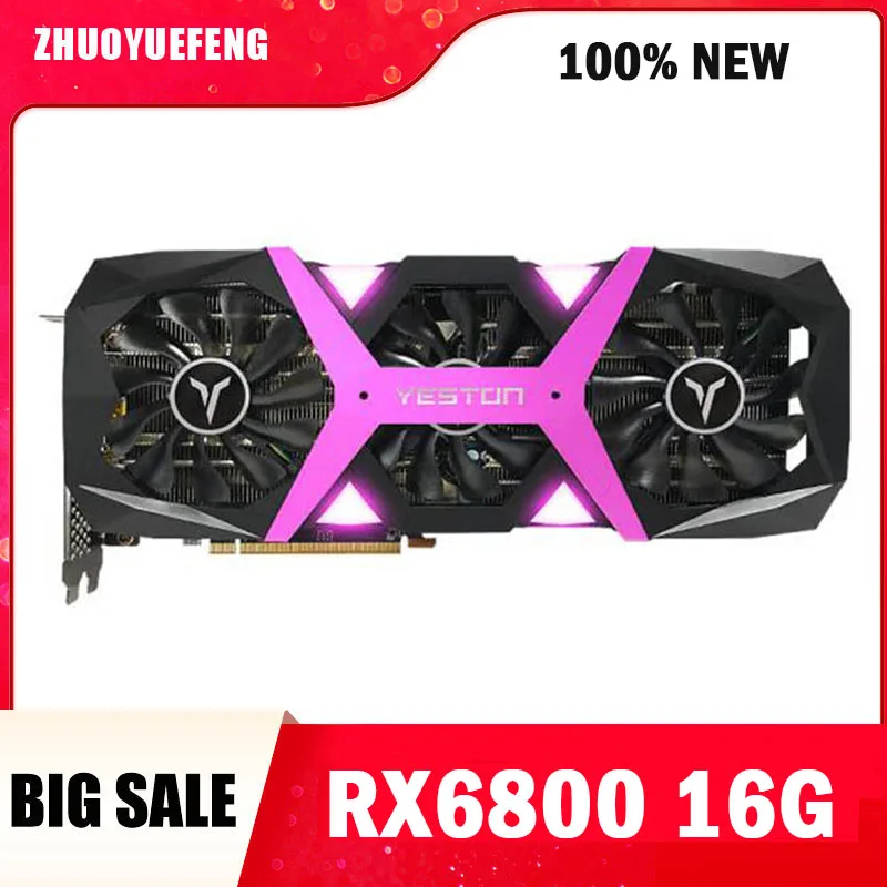 New Graphics Card Rx 6800 Rx 6800xt 100% Original Yeston Amd Radeon 16gb  Gddr6 Desktop Computer Game Video Card Gpu Cpu - Graphics Cards - AliExpress