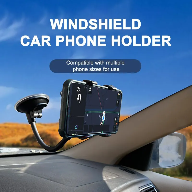 Supporto per telefono cellulare per auto Supporto universale per ventosa per cruscotto girevole a 360 gradi Supporti per parabrezza GPS Dispositivo di staffa di supporto pieghevole automatico - Image 2
