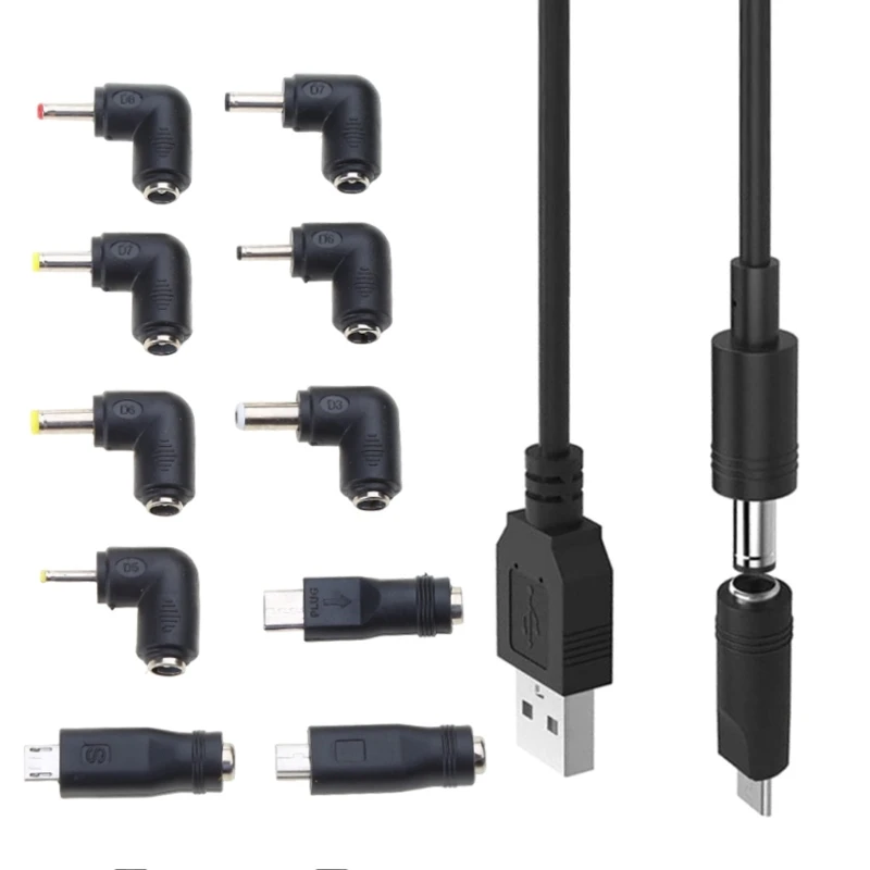 USB To DC5V Power Cable with 10 Adapters