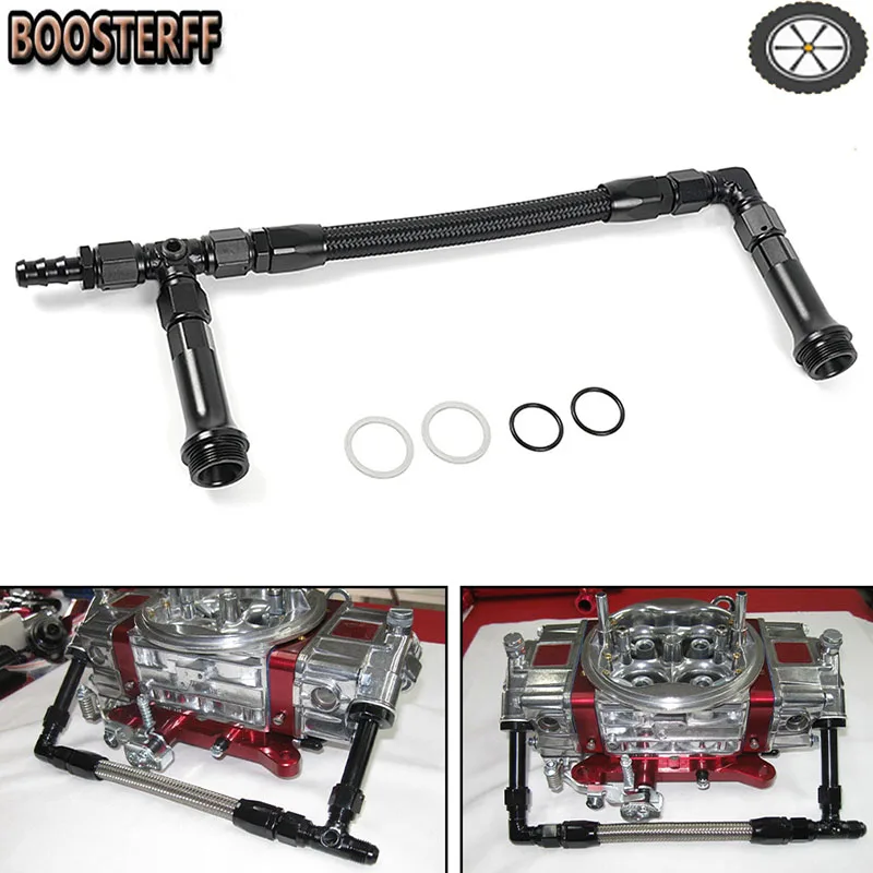 

AN6 Carburetor Dual Inlet Line Kit Dual Feed Carb Fuel Line Double Pump For 4150 Holley Carburetor