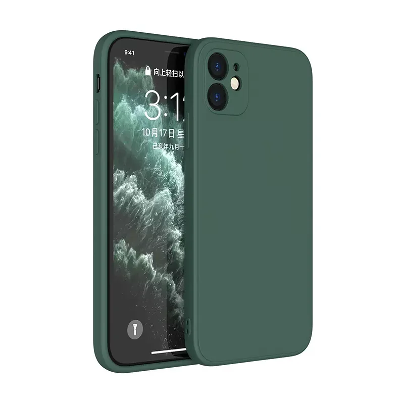 Premium Luxury Square Silicone Soft Phone Case - Sleek, Durable, and Stylish Protection