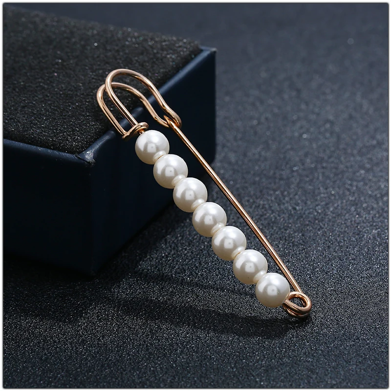심플 작은 진주 롱 핀 브로치 액세서리 패션 가디건 버클 브로치 핀 여성 슬리밍 허리띠 장식 오너먼트
