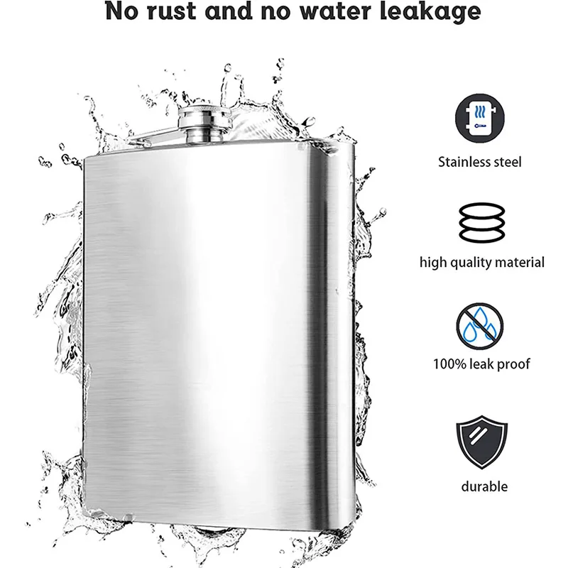 1-10 oz Hip Flask Wine Whisky Pot Bottle Hip Flasks Drinker Alcohol Bottle Portable Drinkware Stainless Steel stainless steel hip flask
