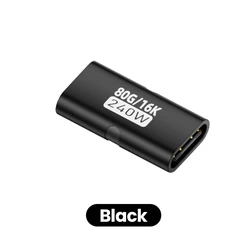240W High - Speed USB - C Female to Female Adapter with 8K Video Capability (Black)