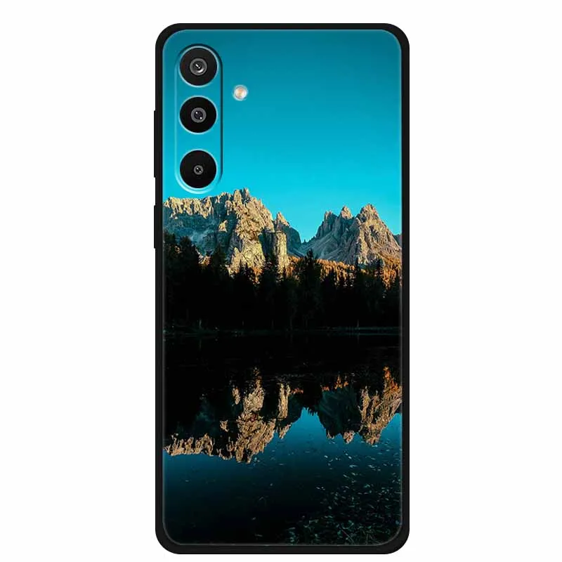 Floral Printed Silicone Phone Case - Black TPU Cover