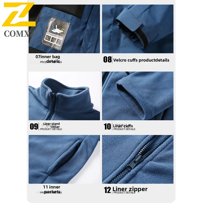 COMXZ Men Autumn Motorcycle Jacket Multi-Function Outdoor Riding Wind Resistant Coat Leisure Everyday Style Durable Jackets