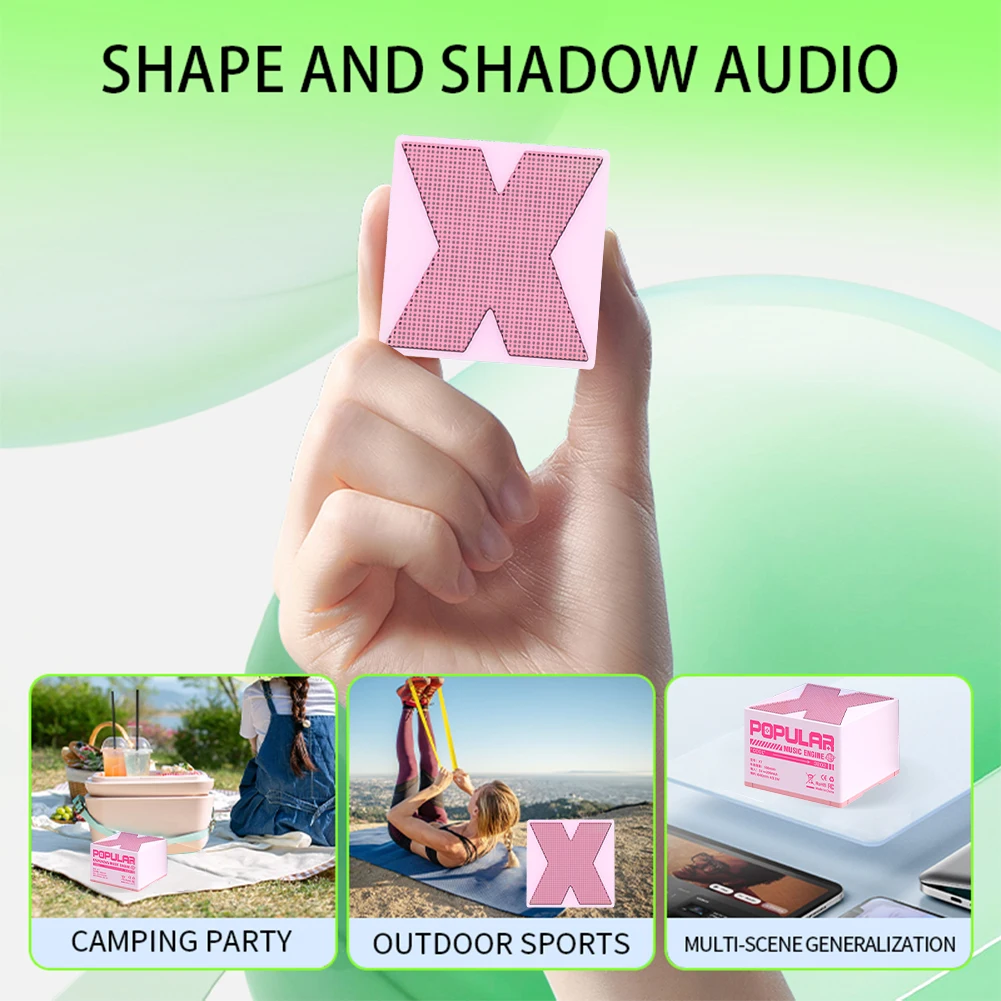 Small Metal Speaker Bluetooth-Compatible 5.0 Rechargeable HIFI Sound Box Player Hands-Free Call Audio Player Speaker for Outdoor