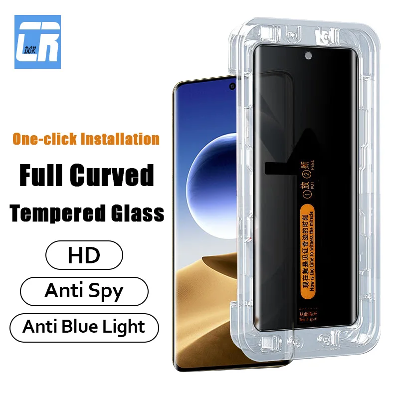 

3D One-click Installation Tempered Glass For Oppo Find X7 Ultra X6 X5 X3 X2 Neo Reno 11 10 9 Pro Plus Privacy Screen Protectors