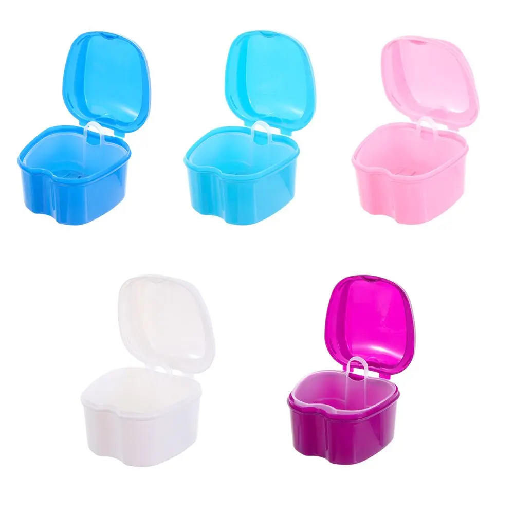 

False Teeth Container Storage With Hanging Net Health Care Product Rinsing Basket Denture Box Case Oral Hygience