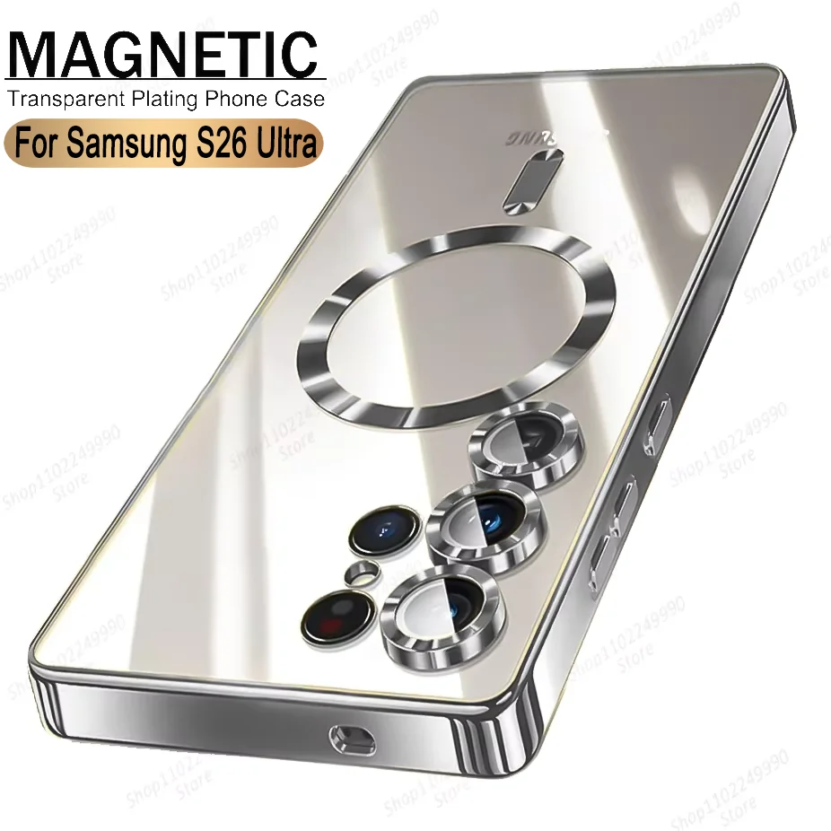 Luxury Transparent Plating Phone Case with MagSafe Magnetic Protection