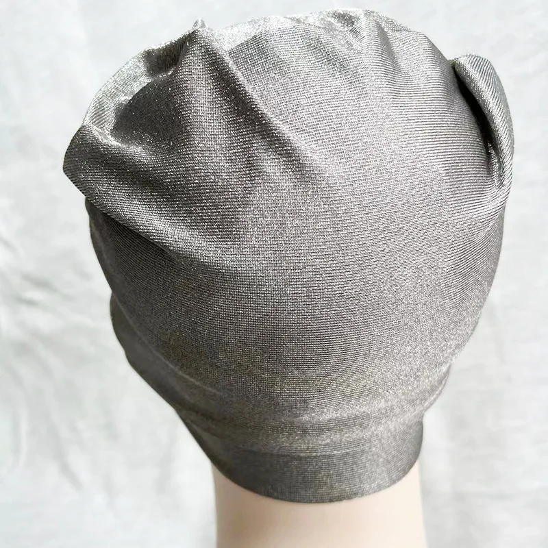 LukyTrge EMF Straling Straling Beanie hoed,Zilveren Vezel EMF Bescherming Hoed Magnetron Bescherming Beanie, Zwart, Eén Maat