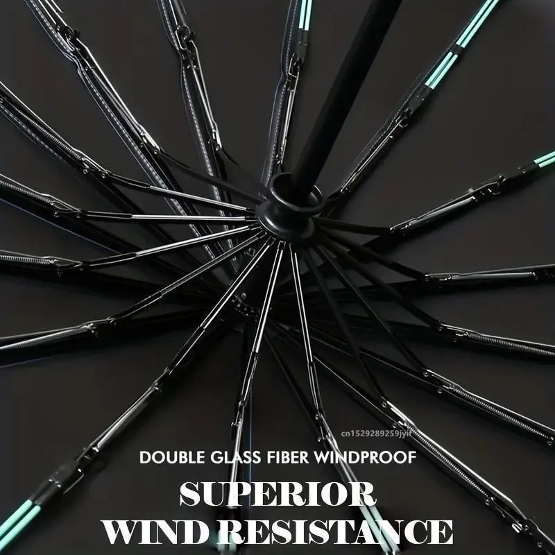 Luxury Windproof Automatic Folding Umbrella - 16K Double Canopy for Sun & Rain, Large & Durable Design for Men and Women