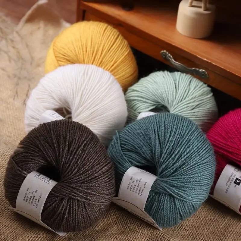1Pc 50g Soft Merino Wool Yarn for hand knitting Anti-pilling Wool Crochet line knit Sweater Scarf hat Thread warm lana