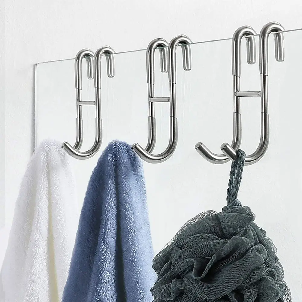 Description Picture 2 of itemKitchen/Bathroom Frameless Free Punching Robe Hooks Shower Hook Double S-shaped Hook Storage Hanger