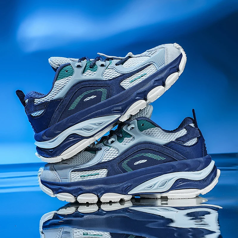 High Quality Men Chunky Sneakers 2023 Genuine Leather Designer Sneakers Man Cushioning Sports