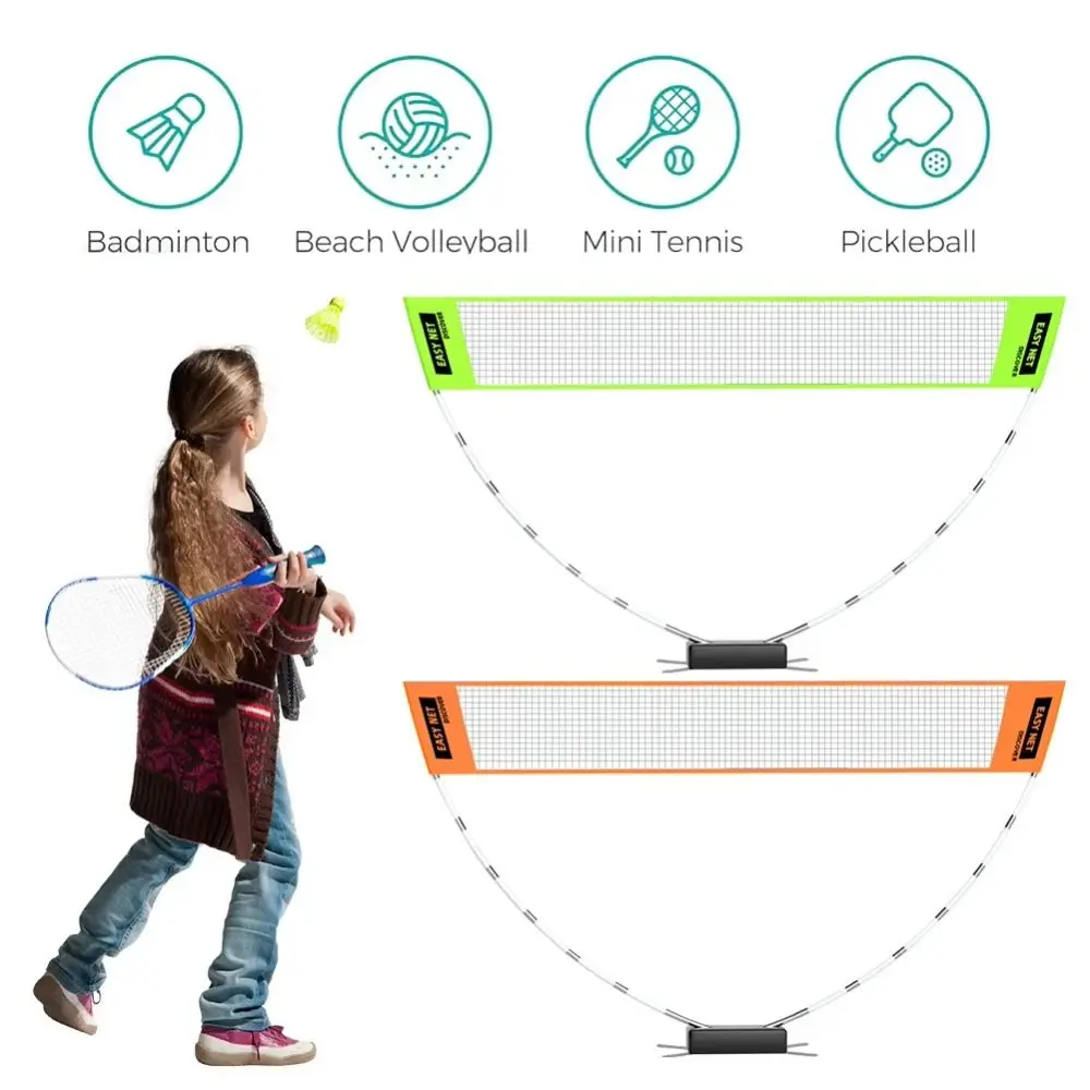 Height Adjustable Badminton Net Easy Setup with Carry Bag Volleyball Tennis Training Net Fold Professional