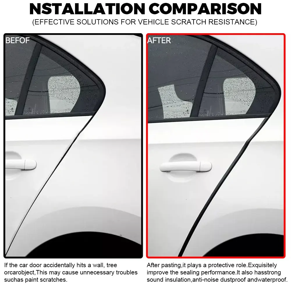 3m Rubber Edge Guard Sealing Strip Universal Soundproof Sealing Strips Car Door Anti-collision Waterproof Sealings Accessories 4