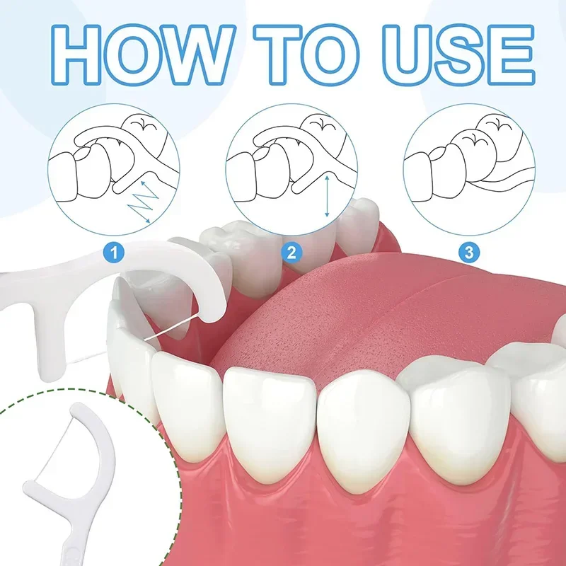 1 Box/50 Sticks Dental Floss Ultra-fine Dental Floss Stick Family Pack Adult Disposable Toothpick Household Teeth dental floss sticks