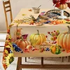 Thanksgiving Turkey Rectangle Tablecloths Autumn Pumpkin Flowers Maple Leaf Table Cover Kitchen Holiday Party Dining Table Decor 1