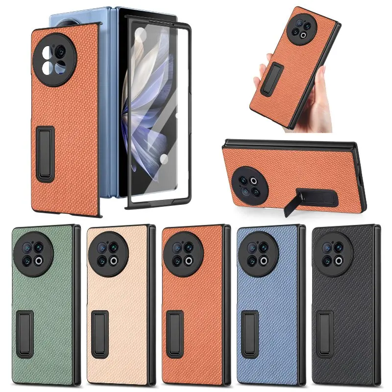 Il Supporto Posteriore In Pelle Fold Cover Per Vivo X Fold 2 Full Protection Anti-Drop Window View Tempering Glass Flip Phone Case