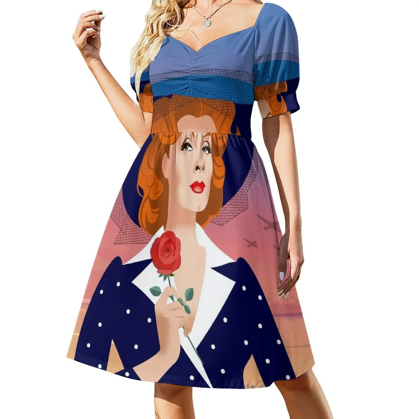 thumbnail image 1 of Vestido Miniver de manga corta, conjuntos de verano para mujer , vestido estilo coreano, vestidos de fiesta, vestido, 1 of 7