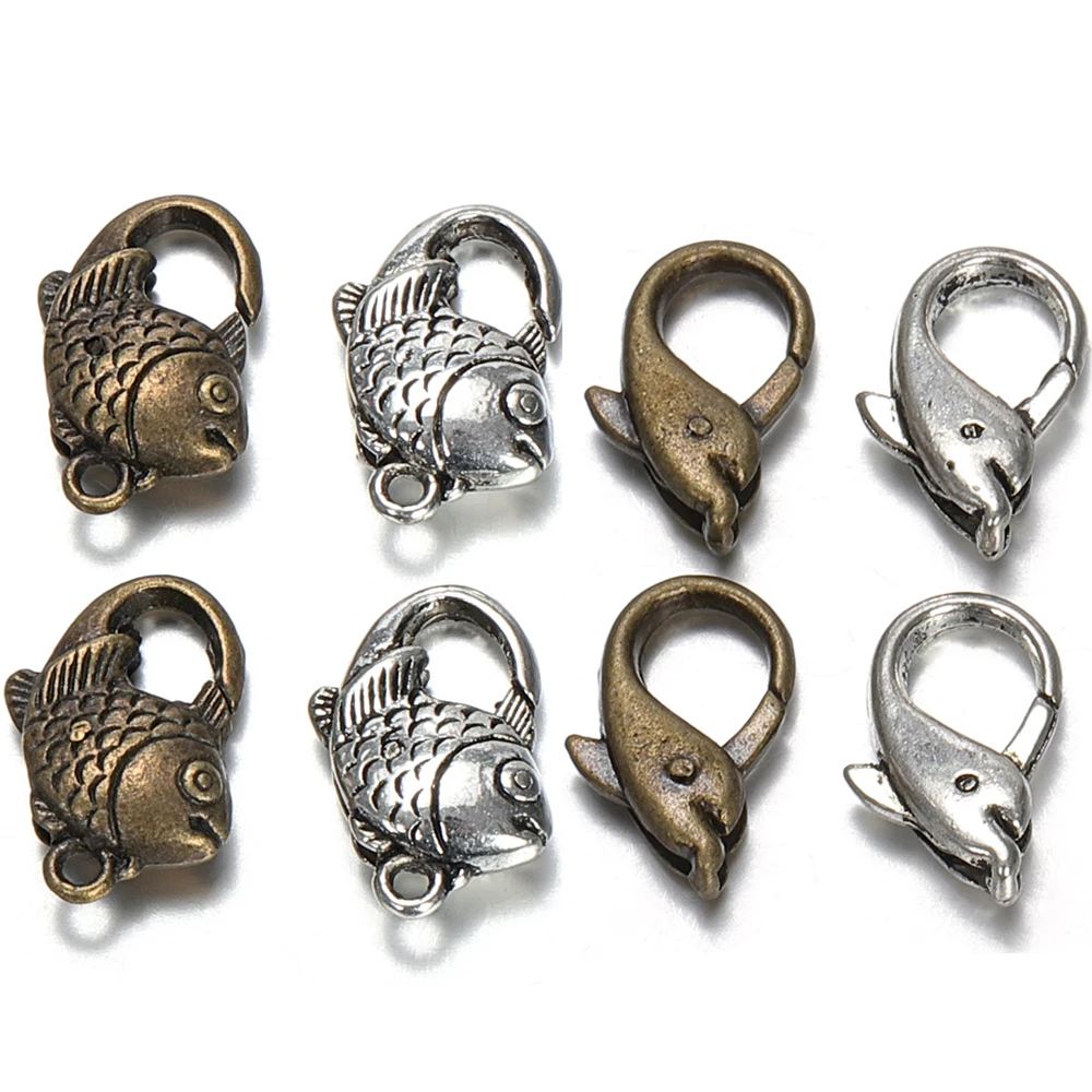 

10pcs Goldfish Flower Lobster Clasp Hooks for Keychain Necklace Bracelet Chain DIY Jewelry Making Findings Components Wholesale