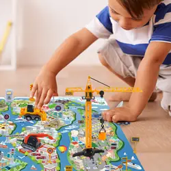 Construction Vehicle Toy Set Full Die-cast Engineering Car Kit Realistic Vehicles Toys Playset With Tower Crane Excavator Trucks